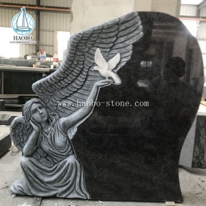 Angel Carving Tombstone With Pigeon HAOBO-STONE